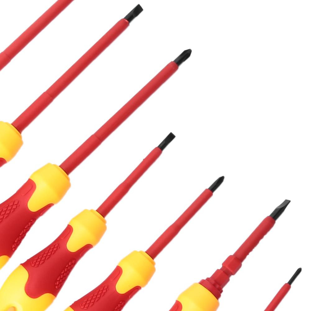 Move Insulated Magnetic Head Screwdriver 1000V, Ideal for Electrical Work with a Screwdriver Set of 10