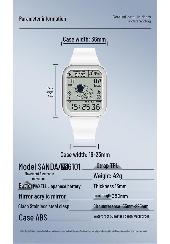 Sanda Astronaut Sports Watch: Unisex Waterproof Multifunctional Watch with Calorie Pedometer for Students
