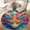 1pc Fantasy Dragon Phoenix Round Carpet Anime Design Office Chair Mat, Non Slip Rug for Home Decor, Gift, Office, Living Room, Bedroom