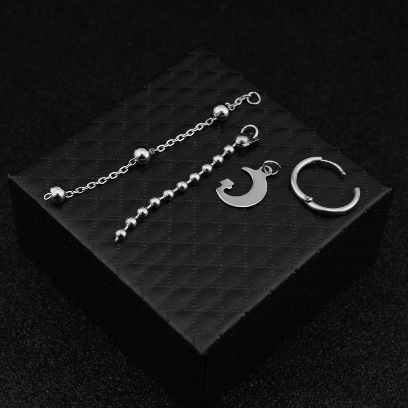 1 PC Rock Hip Hop Grunge Punk Earring Unisex Stud Earring Mens Single Spike Stainless Steel Cross Dangle Earring Guys Jewelry