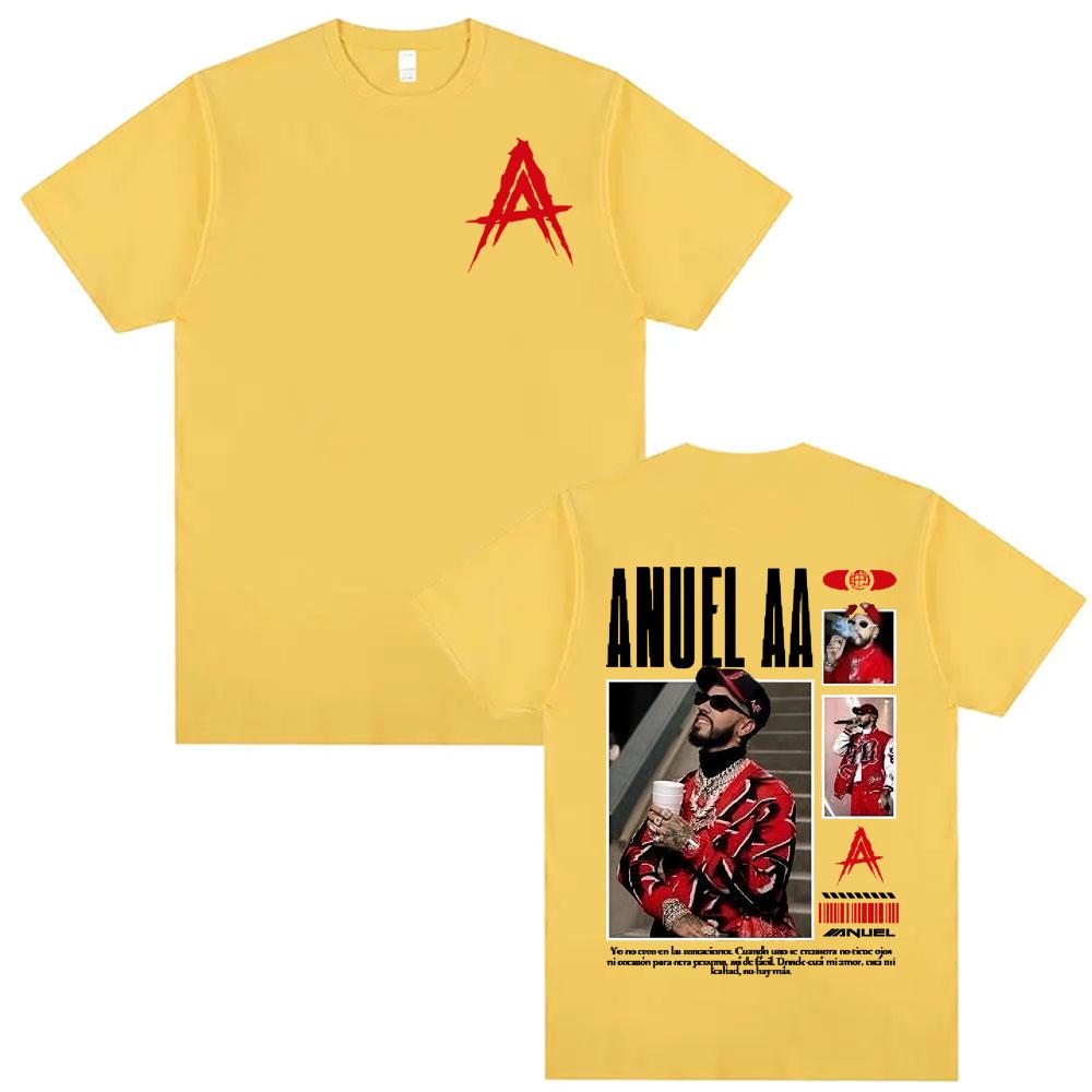 Rapper Anuel AA Rhlm 2 Album 2025 Merch Tshirts Unisexs Clothing High Street Vintage Style T Shirt 100 Cotton Oversized T Shirts