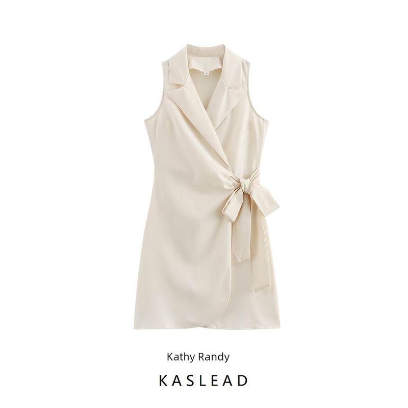 Kaslead New Arrival Women's Clothing Fashion Style Fashion Silm Sleeveless Minimalist Western Decoration Short Dress