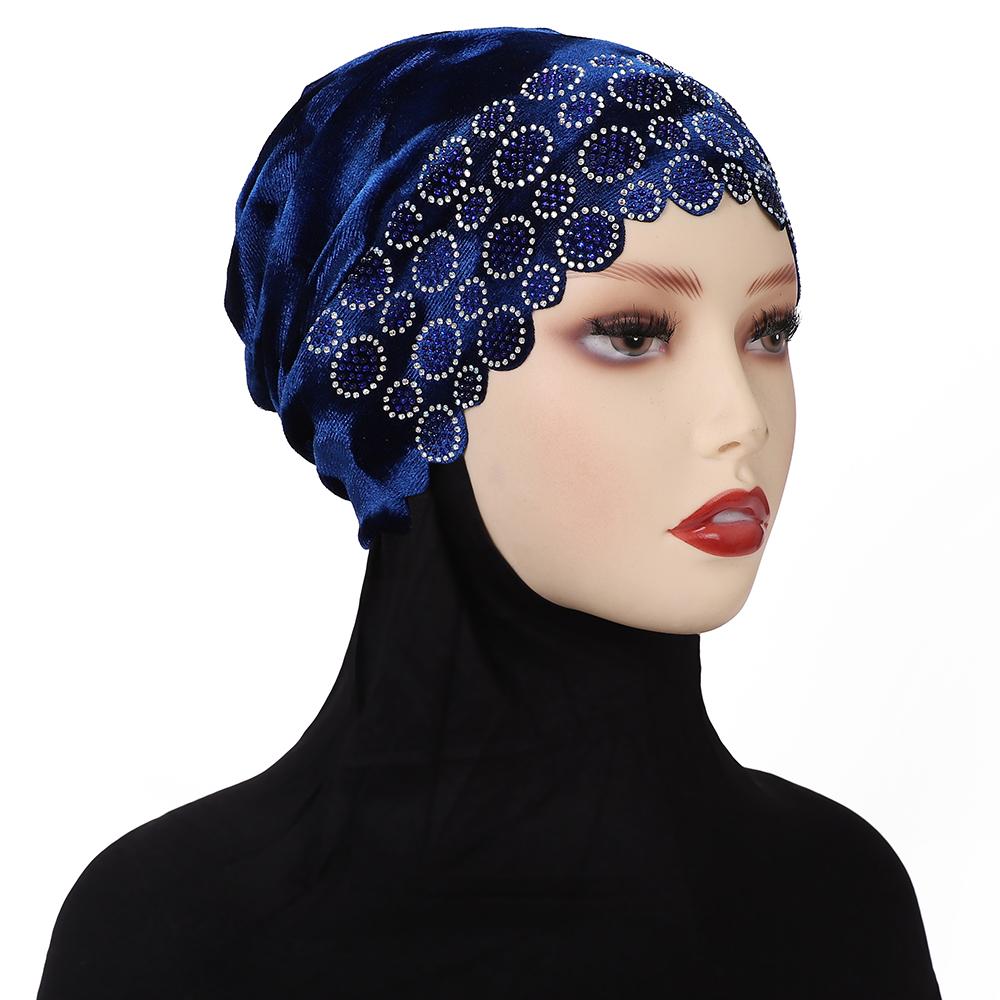New Design Muslim Underscarf Hijab Cap Instant Turban Abaya Hijab Headscarf Bonnet African Diamonds Head Wraps