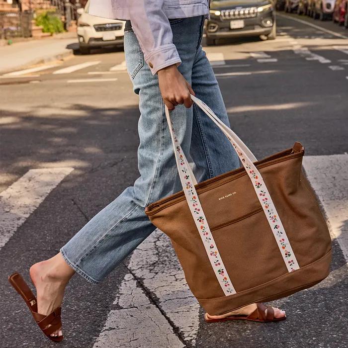 Rifle Paper Ditsy Dahlia Canvas Tote Bag