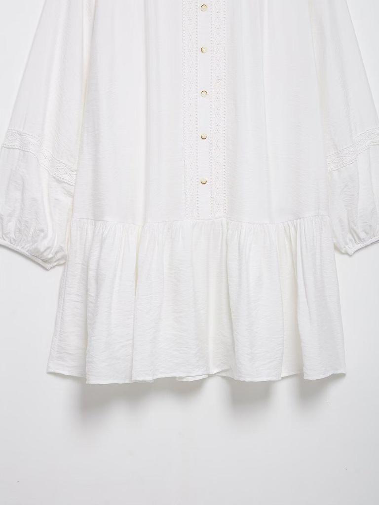 TAOP&ZA Women's Spring/Summer Hollow-Out Embroidered Loose Dress