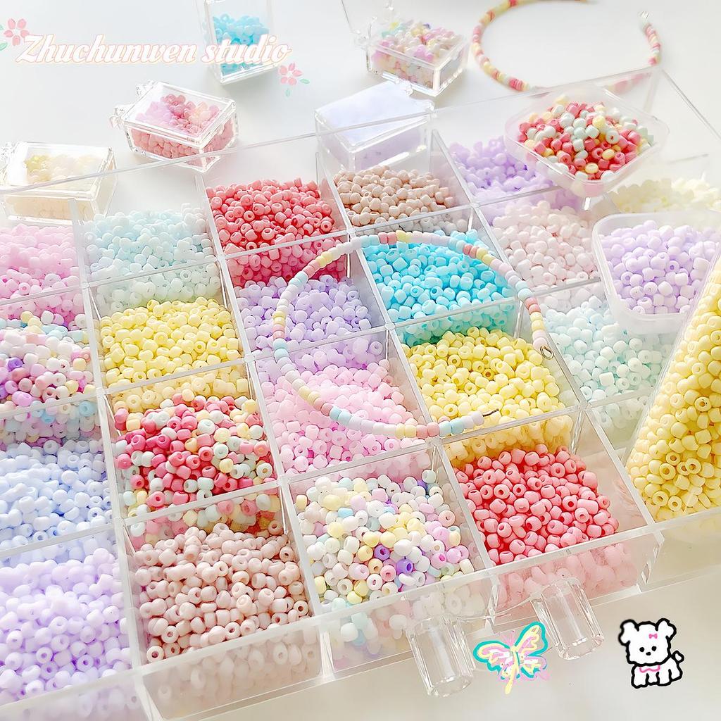 3mm Cream Macaron Glass Seed Beads for DIY Necklaces & Bracelets