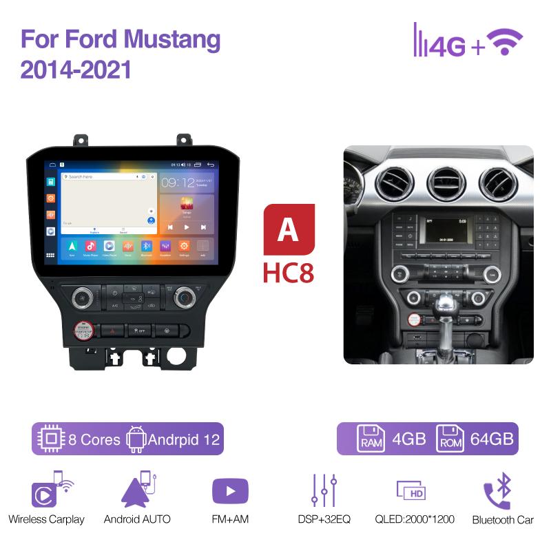 11.6Inch For Ford Mustang 2015-2025 GPS Navigation Radio Android13 8Core 8+256G CarPlay 4G 360Camera Car Multimedia Video Player