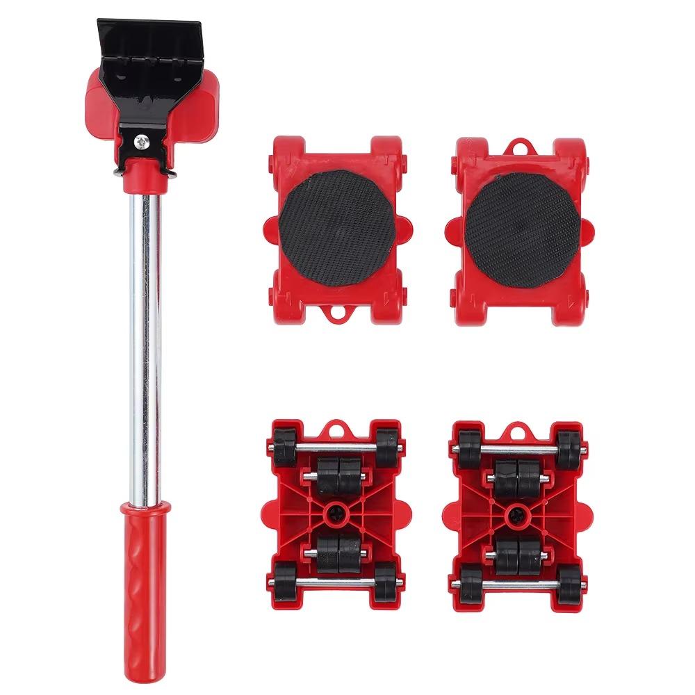 5Pcs/Set Heavy Duty Furniture Lifter with Wheel Bar Save Effort Furniture Moving Tools 360-degree Universal Casters