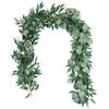 200Cm Artificial Hanging Christmas Garland Plants Vine Leaves Green Silk Outdoor Home Wedding Party Bathroom Garden Decoration