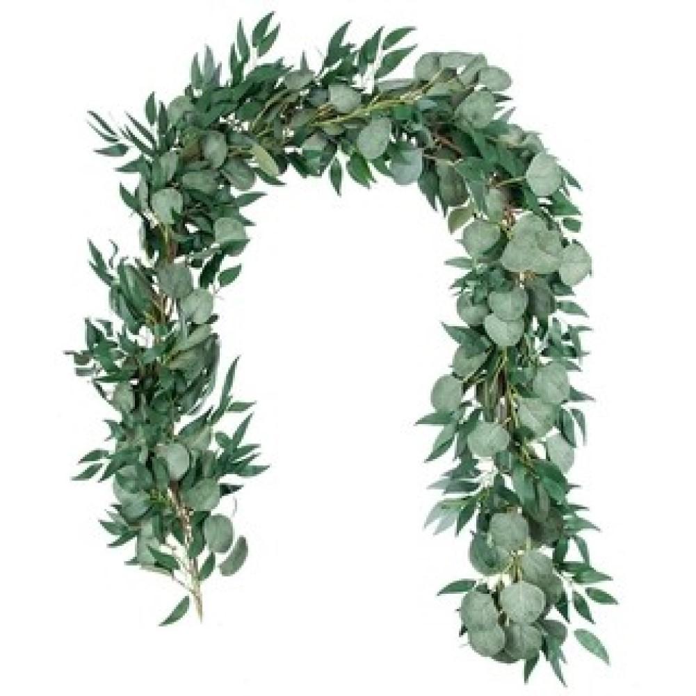 200Cm Artificial Hanging Christmas Garland Plants Vine Leaves Green Silk Outdoor Home Wedding Party Bathroom Garden Decoration