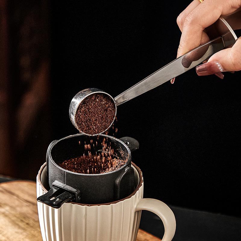 BOLTIFY Stainless steel Coffee Measuring Spoon Scoop With Stand Manual Coffee Beans Mills Press Coffee Grinder Powder Spoon