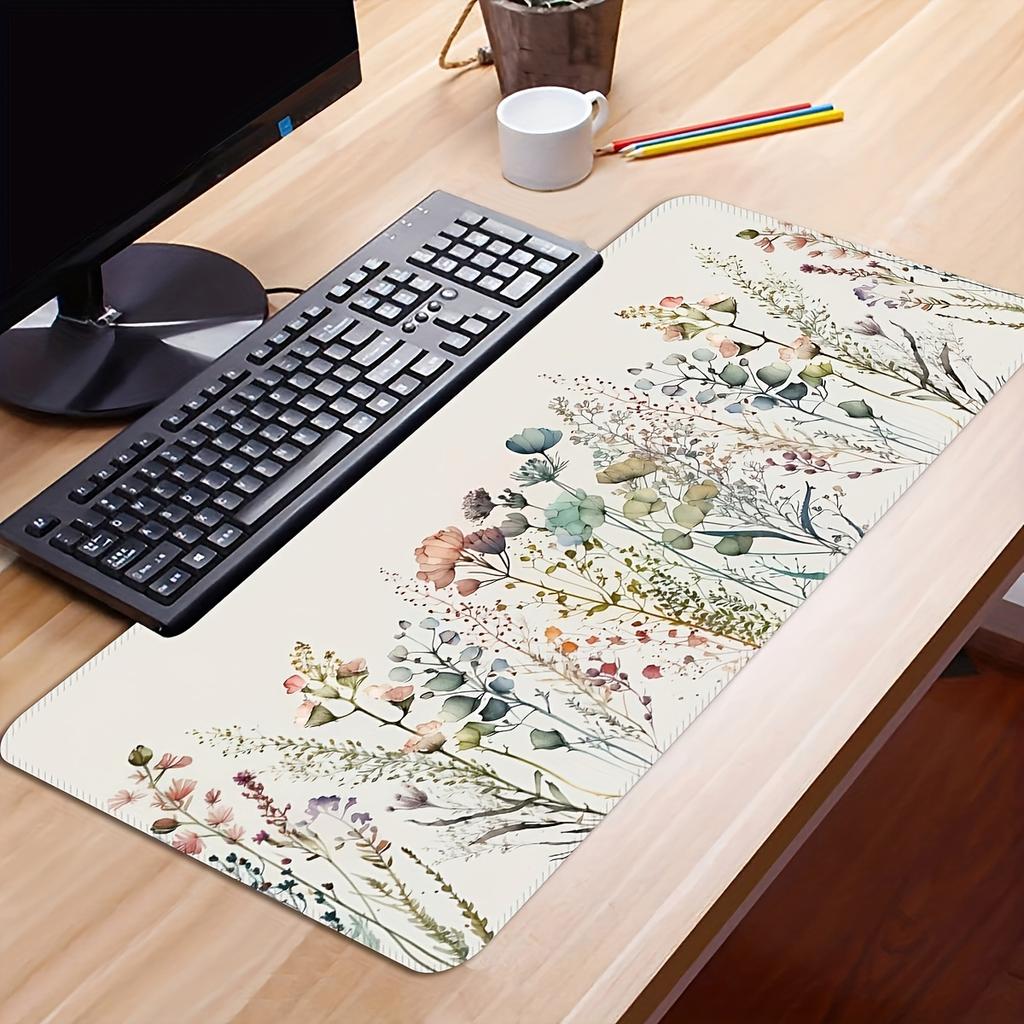 VIKAMA Beautiful Flower Mouse Pad Colorful Desk Mat Non-Slip Waterproof Coaster Drip-Proof Mat Desktop Carpet Desktop Carpet