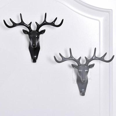 1pc Wall Hanging Hook Vintage Deer Head Antlers for Hanging Clothes Hat Scarf Key Deer Horns Hanger Rack