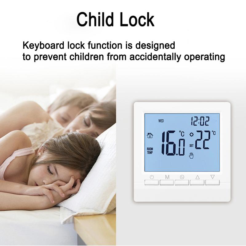 Smart Thermostat Backlight AA Battery Programmable Controller With Child Lock Home Gas Boiler Heating Temperature Controller