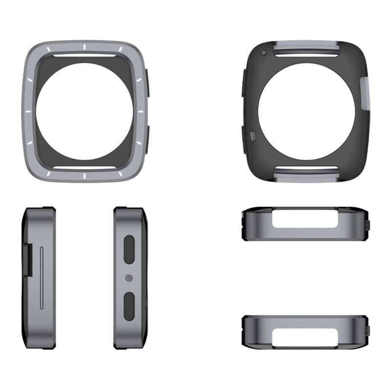 Watch Cover Full Coverage Shell for Active 2 Square/2s Scratchproof Metal Bumper Frame Case Housing Easy Installation