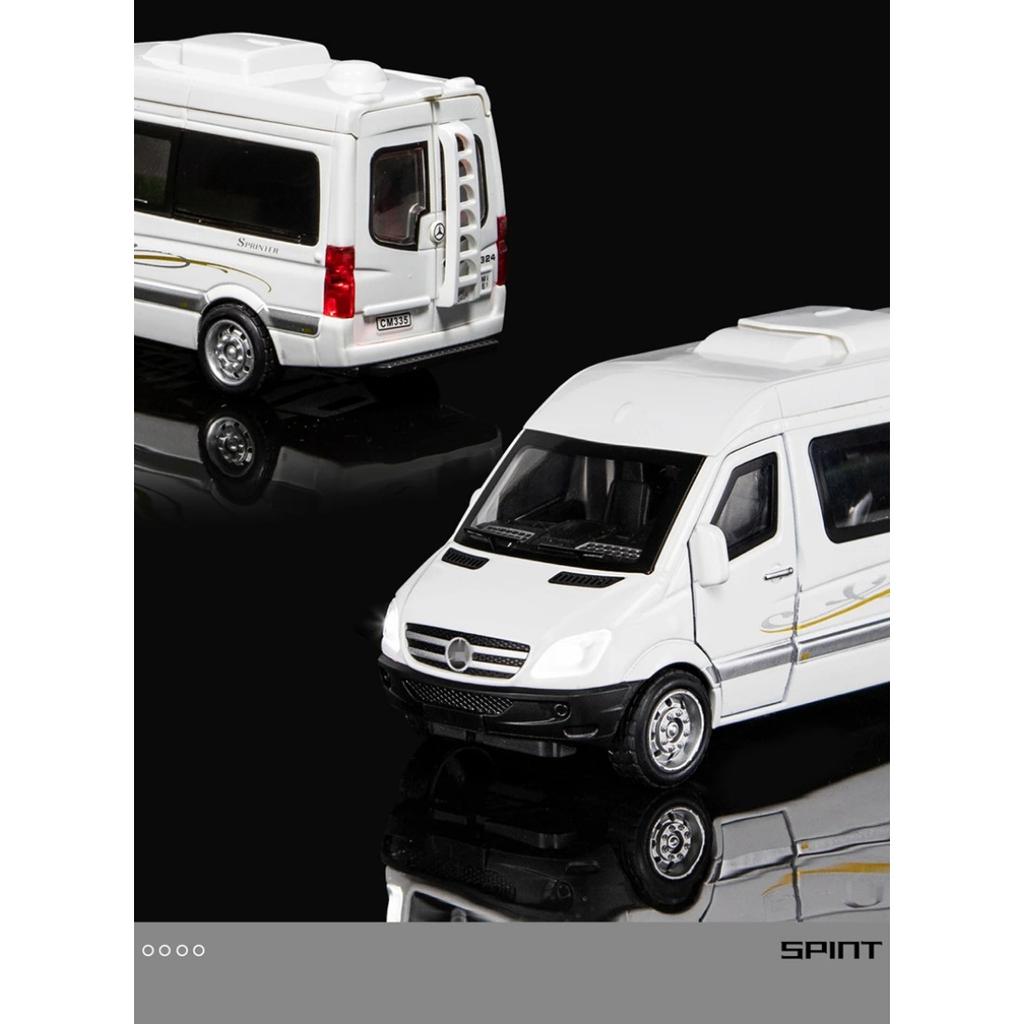 1/32 BENZ MB Sprinter MPV Van Spint RV Alloy Car Model Diecasts Metal Toy Car Simulation Sound and Light Kids Toy Collectibles Gifts