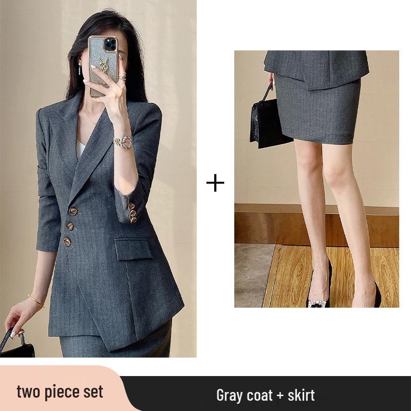 Women's High-End Striped Suit Set - Autumn 2024 Fashion, Elegant Professional Wear, Formal Goddess Style
