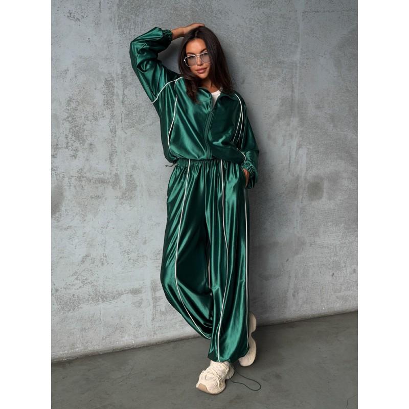 2026 Oversized Satin-Trimmed Double-Zipper Lounge Set