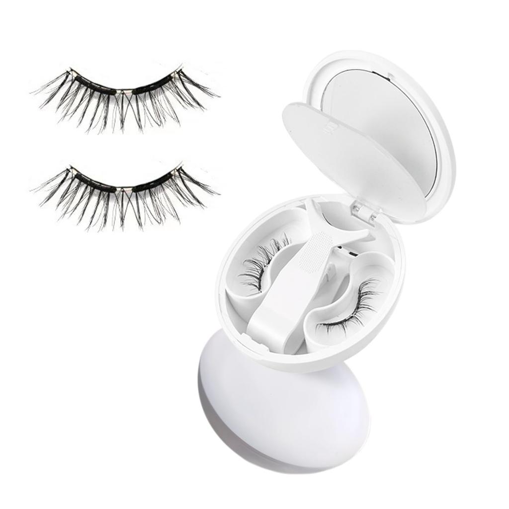 Magnetic false eyelashes, reusable, natural look, no adhesive needed, lightweight makeup.