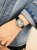 Barrel-Shaped Simple Watch Women'S Fashion Diamond-Encrusted Roman Face Leather Waterproof Women'S Watch