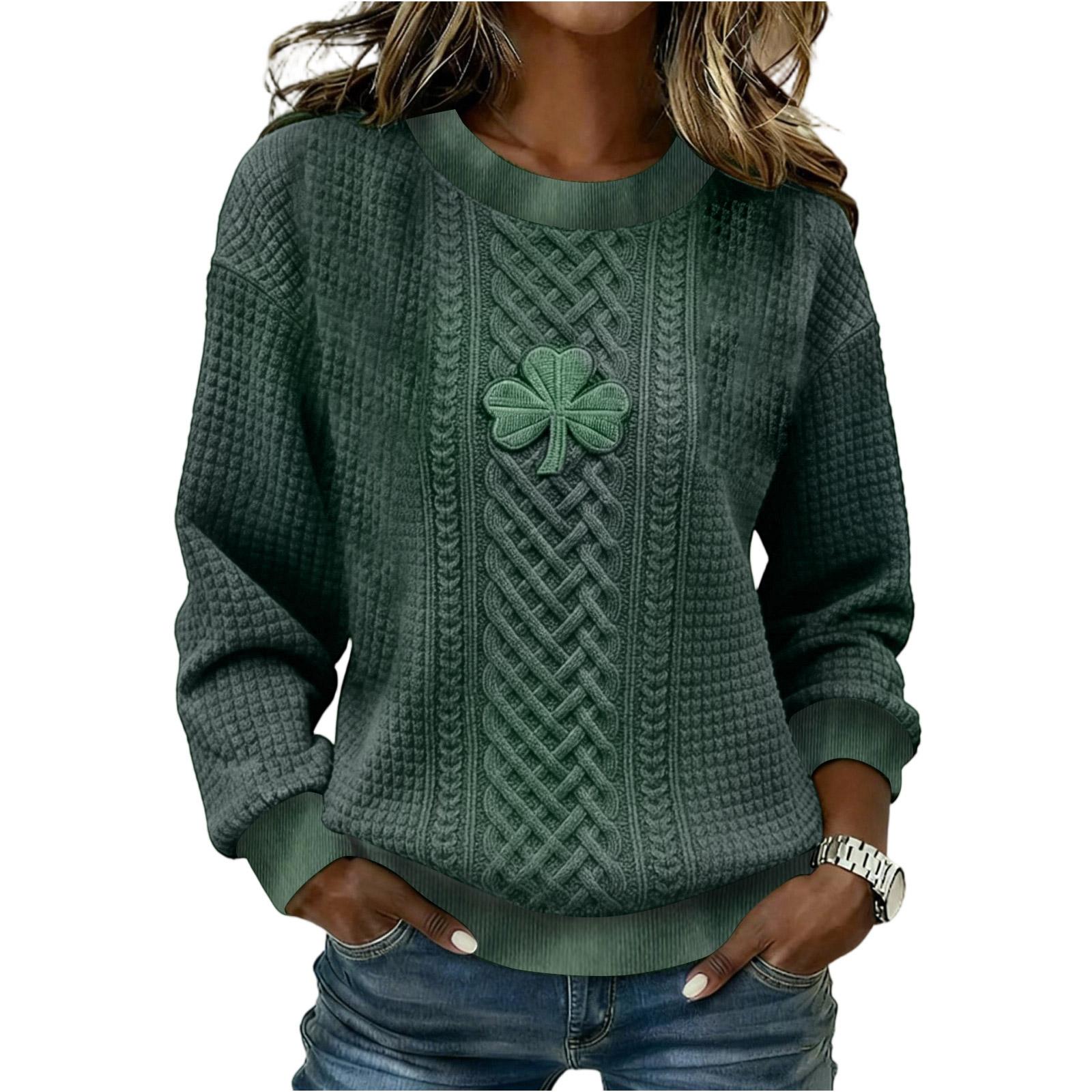 

Женский топ-свитер с круглым вырезом и длинным рукавом XL