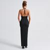 2024 Sexy Backless Slit Suspender Dress: European & American Pleated Slim Fashion
