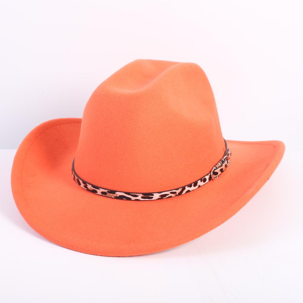 Popular European and American Fashion OL Style One-word Cowboy Hat Men's and Women's High-end Top Hat Jazz Hat Felt Hat