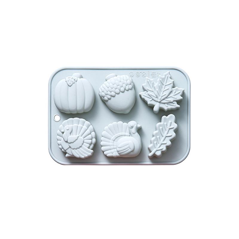 Fall Thanksgiving Silicone Mold, 3D Pumpkin Silicone Mold Halloween Autumn Pumpkin Maple Leaf Acorn Turkey Shape Chocolate Mold
