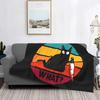 Cute Black Cat Blankets Soft Warm Flannel Mid Century Meow Retro Atomic Kitties Throw Blanket for Bedding Couch Bedspread, Gifts
