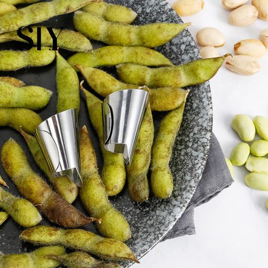 Beans Peeling Hand Protector 10Pcs Stainless Steel Finger Adjustable Chestnuts Nuts Rust-resistant Vegetable Cutting Guard Protective Tool Kitchen