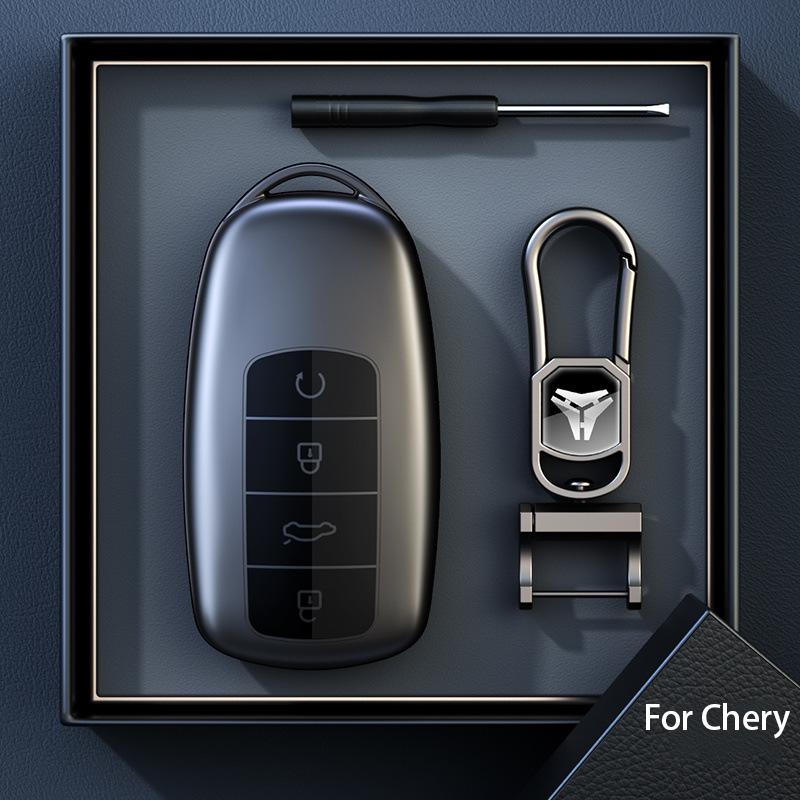 Novo Cinza Titânio para Chery Jaecoo J7 7 J8 Omoda 5 C5 Tiggo 8 Arrizo 6 8 Pro Capa de Chaveiro Porta-Chaveiro Acessórios de Carro