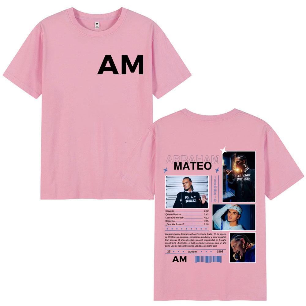 Singer Abraham Mateo Insomnio Album Merch Tshirt High Quality Fashion Oversized T Shirt Men Women Casual Short Sleeve Tshirts