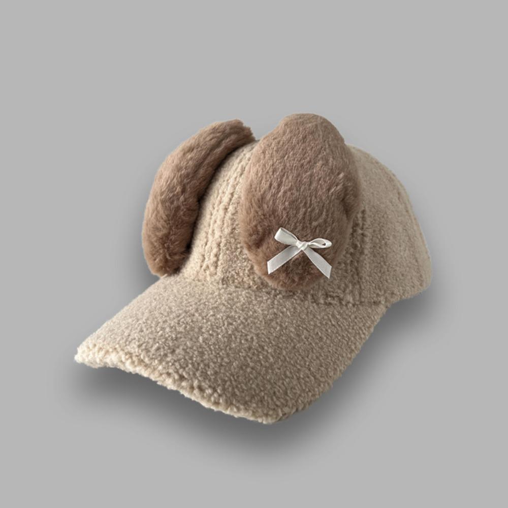 Lamb Fleece Y2k Rabbit Ear Hat Korean Peaked Cap Lovely Women's Baseball Hat  Female