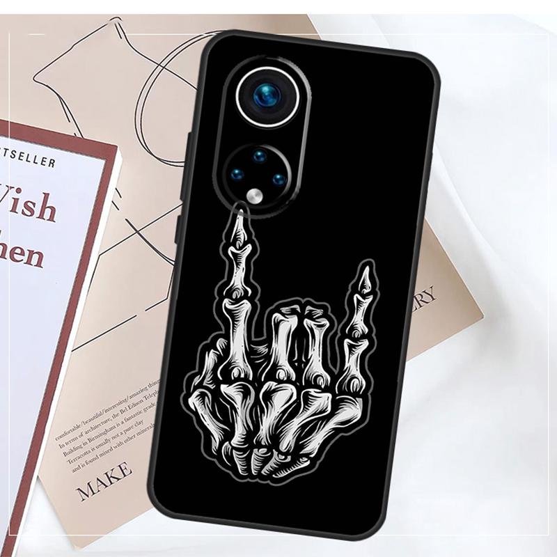 Skeleton Middle Finger For Honor 90 Lite 50 70 Magic 6 5 Pro Case For Honor X9b X8b X7a X6a X9 X7 X8 X8a X9a Cover