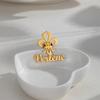 Stainless Steel Oriole Flower Brooch DIY Personality European And American Engraved English Letter Name Brooch