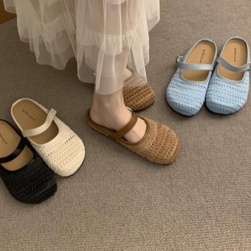 Fashion Fashion Style Women's Flats Slippers Suede Fad Mules Shoes New Slingback Sandals Summer Casual Flip-flops Woman Slides Sandals