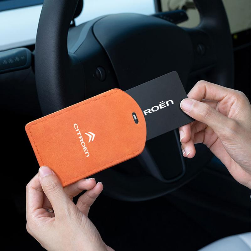Suede Car Key Card Cover Keychain Car Key Accessories For Citroen Picasso Jumper Cactus Saxo C6 2CV VTS DS3 DS4 DS5 Xsara Grand