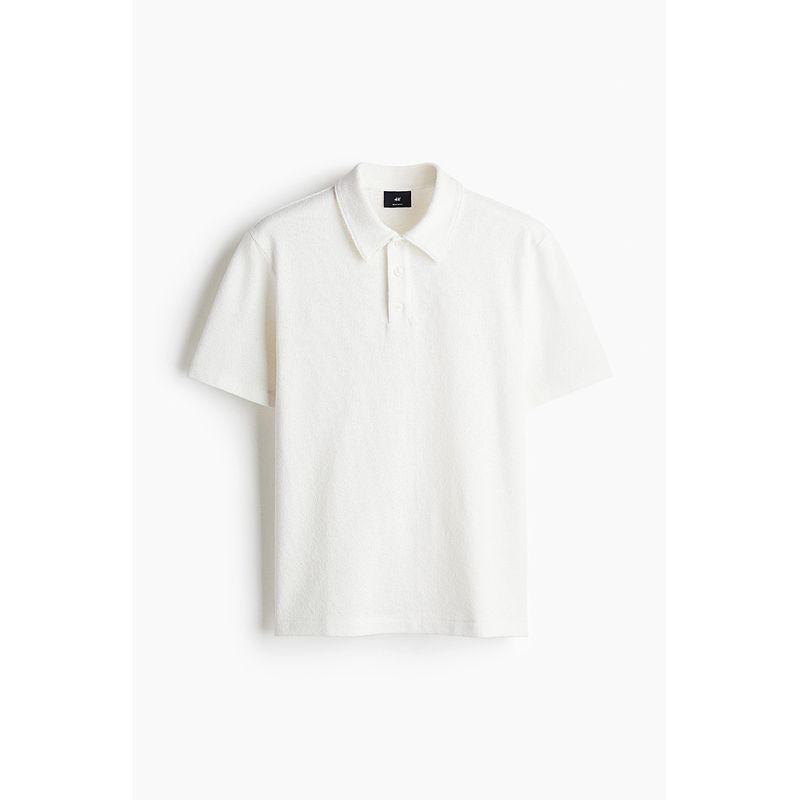 

HM Tops Polo Shirt 2025 Summer New Arrival Men s Fashion Standard Polo Shirt 1285129 White 175/100