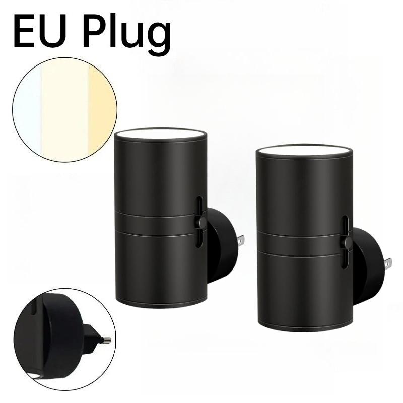 Plug-in LED Night Light Dimmable 3 Color Modes Auto On/Off Light Sensor Ultra Slim Nightlight for Bedroom Hallway Bathroom