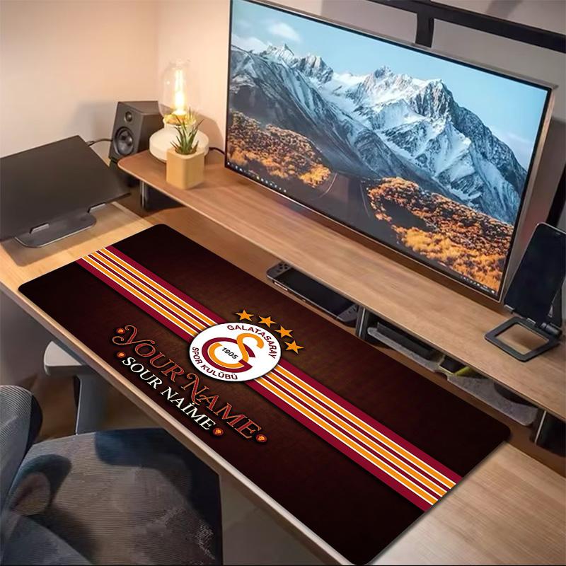 Benutzerdefinierter Name Galatasaray Aufdruck Kissen Rutschfest Laptop Tablet Großes Mauspadd XXL Matte Mini-PC Spielmatte Mit Verriegelungskante