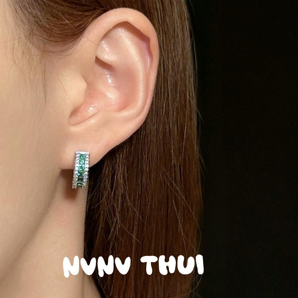 Jewelry, Mint Mambo Gypsy Emerald Earrings, Vintage Court Royal Blue Arrangement Sparkling Diamond Earrings