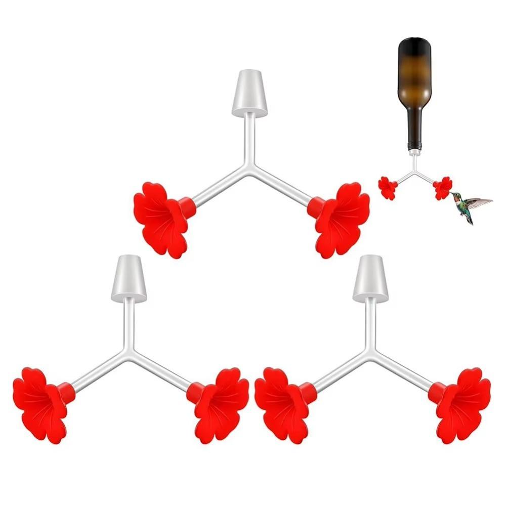 3 Stück Auslaufsicherer Blumen Kolibri Futterspender Doppelkopf Wasserfütterung Wildvogelzubehör