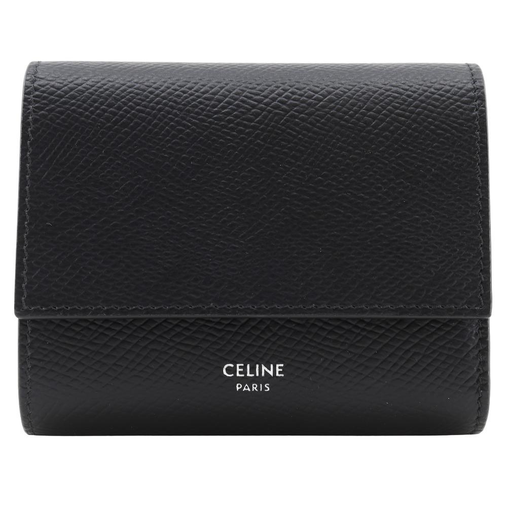 

CELINE Small trifold wallet Tri-fold wallet 10B573BEL black leather unisex Used