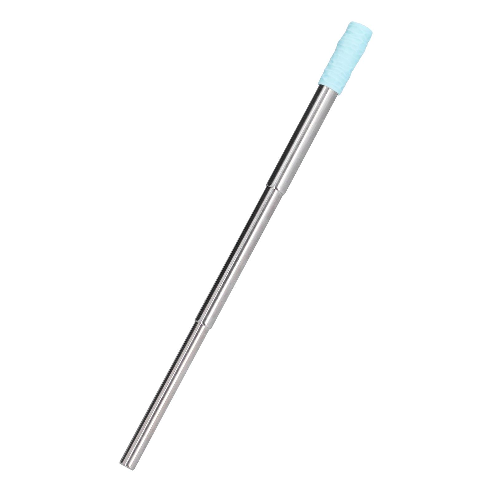 

304 Stainless Steel Collapsible Straw Portable Foldable Drinking Straw Durable and Light for Coffee and DrinksBlue синий
