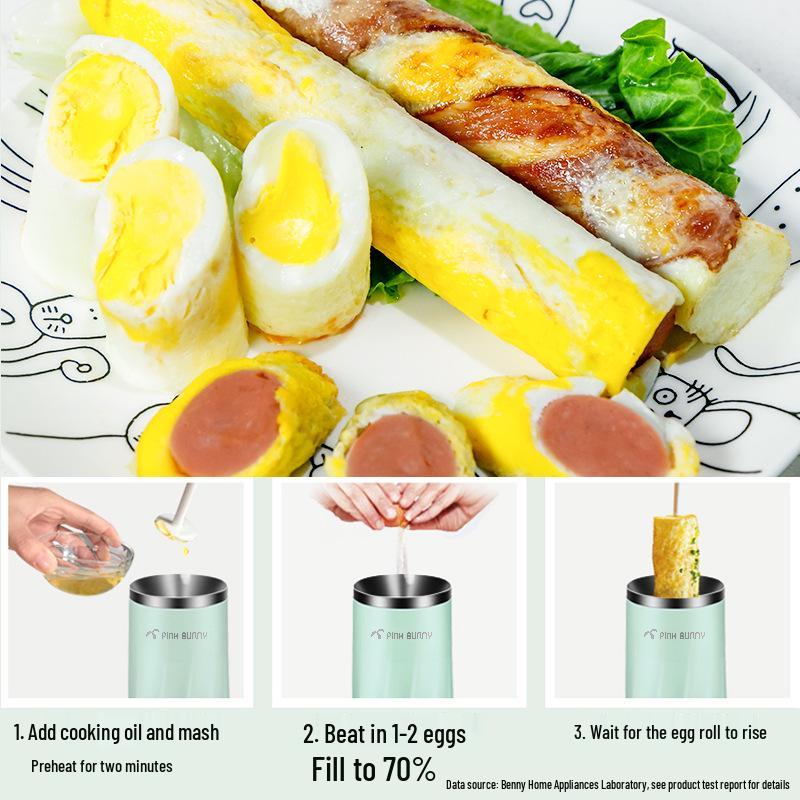 Benny Rabbit Automatic Breakfast & Egg Roll Maker with Egg Cups and Mini Fryer