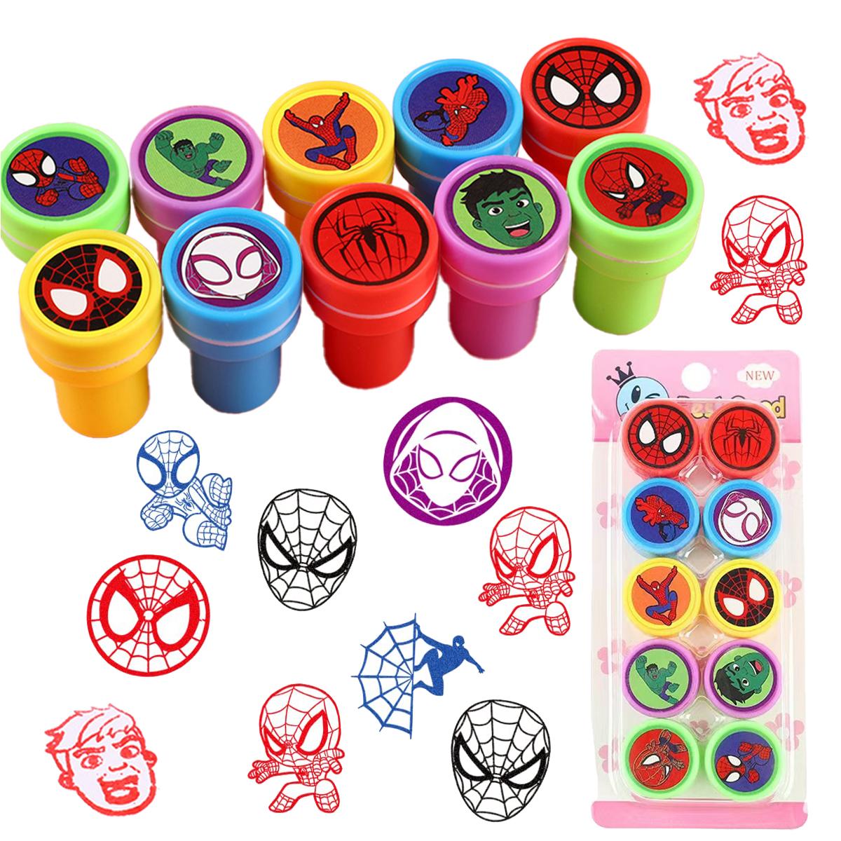 Fashnics Boys 10/20/30Pcs Spiderman Seal Stamps Party Favors Birthday Gifts For Kids Goody Bag Fillers Classroom Rewards Prizes Gifts