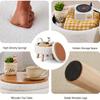 Velvet Round Ottoman with Wood Legs - Multifunctional Footrest, Stool & Table for Living Room. Space-Saving!