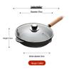 Utool Cast Iron Skillet with Wooden Handle and Glass Lid