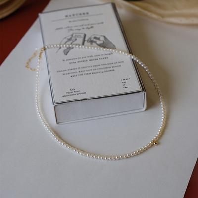 Koreański Prosty Choker Perła Naturalna Małe Koraliki Retro Damski Naszyjnik Naszyjnik Dziewczęcy Styl