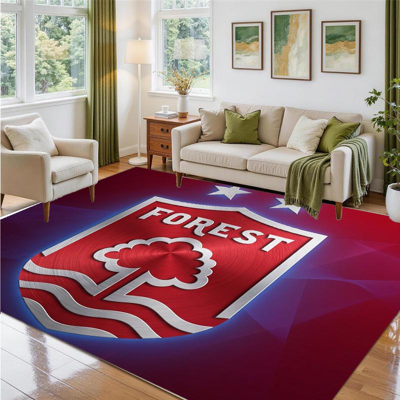 Nottingham Forest Fußball Design Kristall Samt Teppich Weiche Dekorationsmatte für Schlafzimmer Eingang